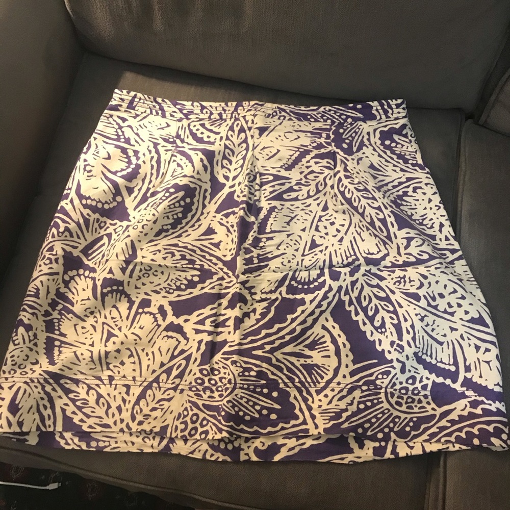 LOFT beige and purple skirt
